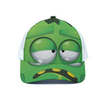 Halloween Frankenstein Face Print White Mesh Trucker Cap