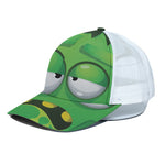 Halloween Frankenstein Face Print White Mesh Trucker Cap