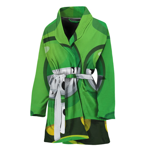 Halloween Frankenstein Face Print Women's Bathrobe