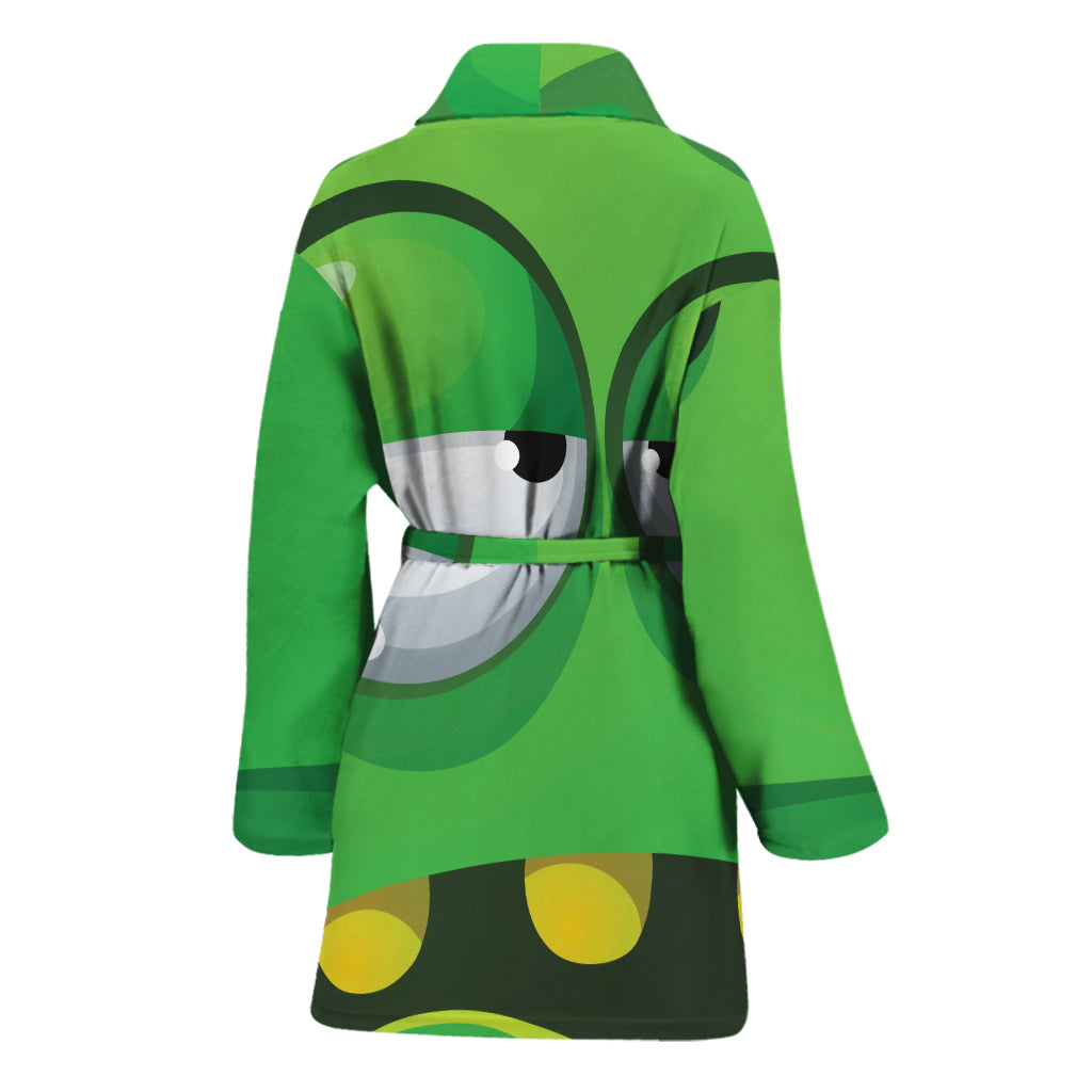 Halloween Frankenstein Face Print Women's Bathrobe