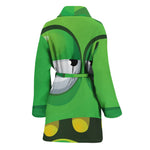 Halloween Frankenstein Face Print Women's Bathrobe