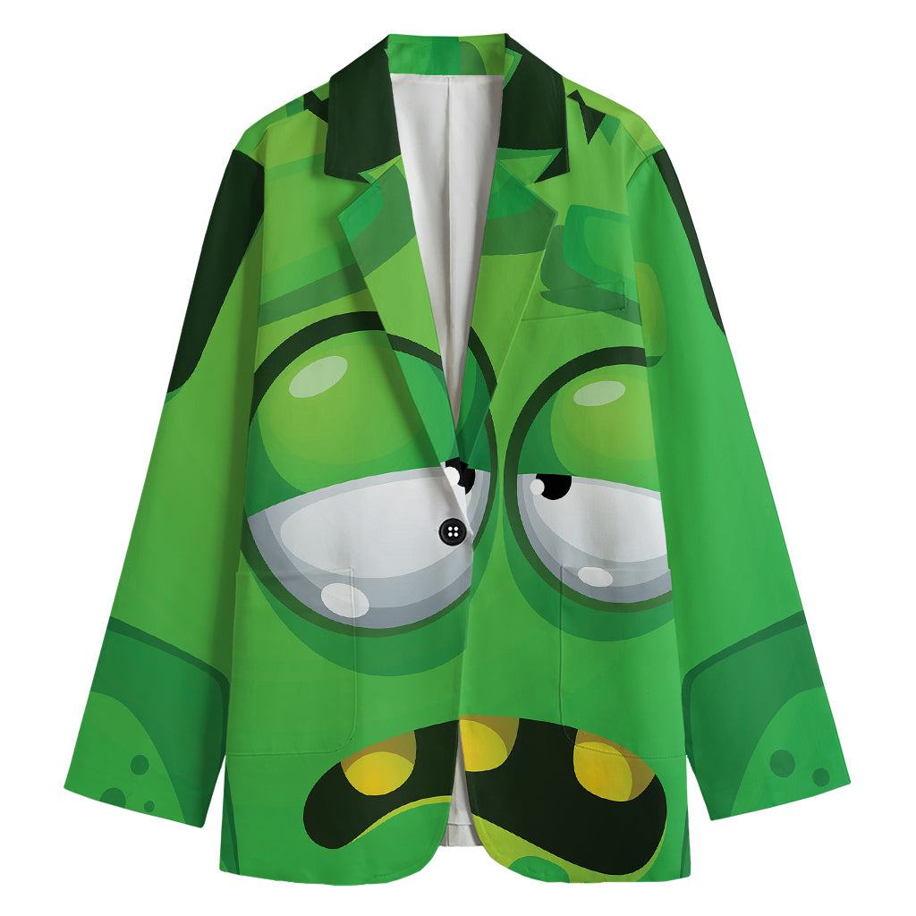 Halloween Frankenstein Face Print Women's Blazer