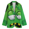 Halloween Frankenstein Face Print Women's Blazer