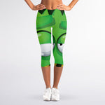 Halloween Frankenstein Face Print Women's Capri Leggings