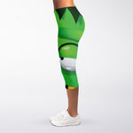 Halloween Frankenstein Face Print Women's Capri Leggings