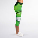 Halloween Frankenstein Face Print Women's Capri Leggings
