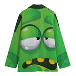 Halloween Frankenstein Face Print Women's Cotton Blazer