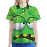 Halloween Frankenstein Face Print Women's Polo Shirt