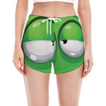 Halloween Frankenstein Face Print Women's Split Running Shorts