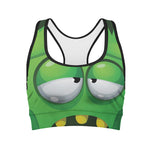 Halloween Frankenstein Face Print Women's Sports Bra
