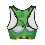 Halloween Frankenstein Face Print Women's Sports Bra