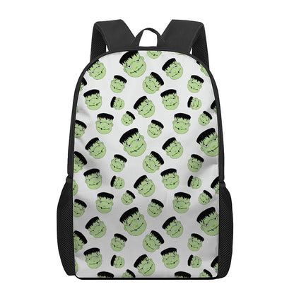 Halloween Frankenstein Pattern Print 17 Inch Backpack