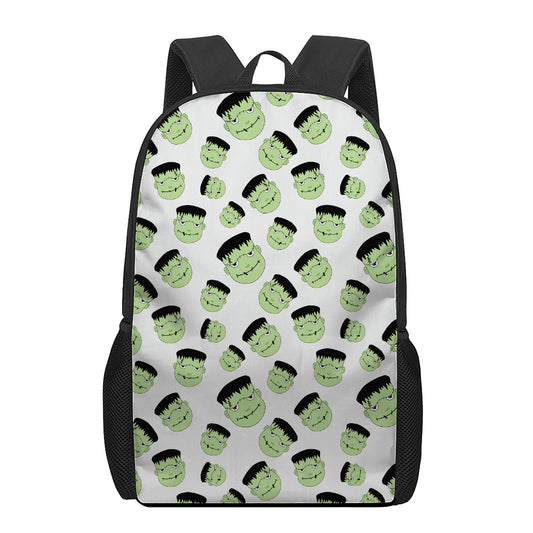 Halloween Frankenstein Pattern Print 17 Inch Backpack