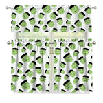 Halloween Frankenstein Pattern Print 3 Piece Kitchen Curtains