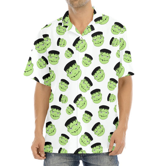 Halloween Frankenstein Pattern Print Aloha Shirt