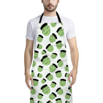 Halloween Frankenstein Pattern Print Bib Apron With Pocket