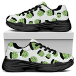 Halloween Frankenstein Pattern Print Black Chunky Shoes