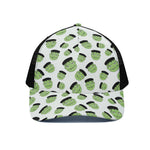 Halloween Frankenstein Pattern Print Black Mesh Trucker Cap