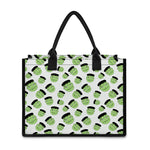 Halloween Frankenstein Pattern Print Canvas Tote Bag
