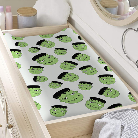 Halloween Frankenstein Pattern Print Changing Pad Cover