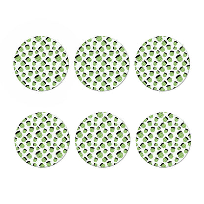 Halloween Frankenstein Pattern Print Coaster Set