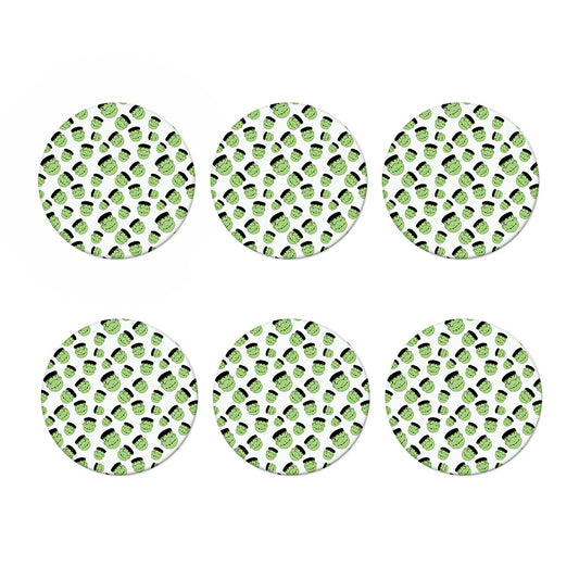 Halloween Frankenstein Pattern Print Coaster Set
