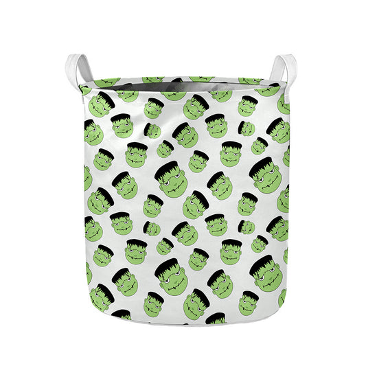 Halloween Frankenstein Pattern Print Collapsible Laundry Basket
