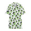 Halloween Frankenstein Pattern Print Cotton Hawaiian Shirt