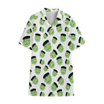 Halloween Frankenstein Pattern Print Cotton Hawaiian Shirt