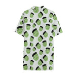 Halloween Frankenstein Pattern Print Cotton Hawaiian Shirt