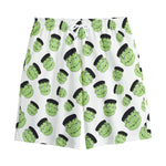 Halloween Frankenstein Pattern Print Cotton Shorts