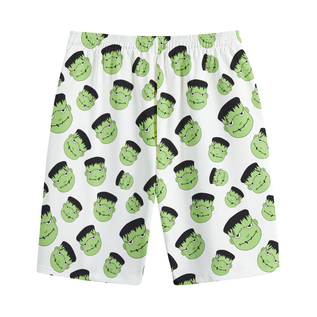 Halloween Frankenstein Pattern Print Cotton Shorts