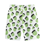 Halloween Frankenstein Pattern Print Cotton Shorts