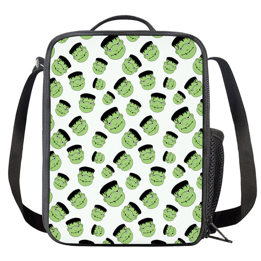 Halloween Frankenstein Pattern Print Crossbody Lunch Bag