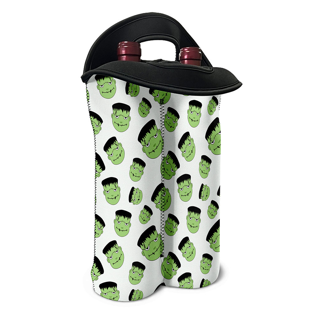 Halloween Frankenstein Pattern Print Double Neoprene Wine Tote