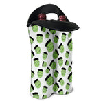Halloween Frankenstein Pattern Print Double Neoprene Wine Tote