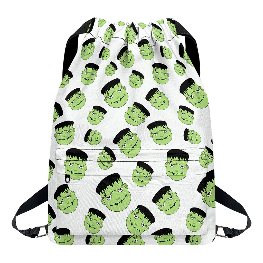 Halloween Frankenstein Pattern Print Drawstring Backpack
