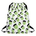 Halloween Frankenstein Pattern Print Drawstring Backpack