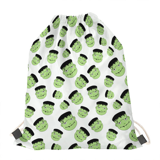 Halloween Frankenstein Pattern Print Drawstring Bag