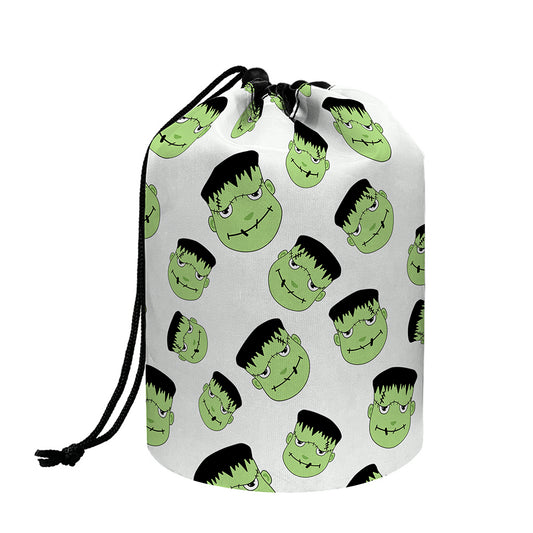 Halloween Frankenstein Pattern Print Drawstring Makeup Bag