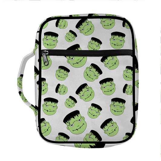 Halloween Frankenstein Pattern Print Front Pocket Bible Bag