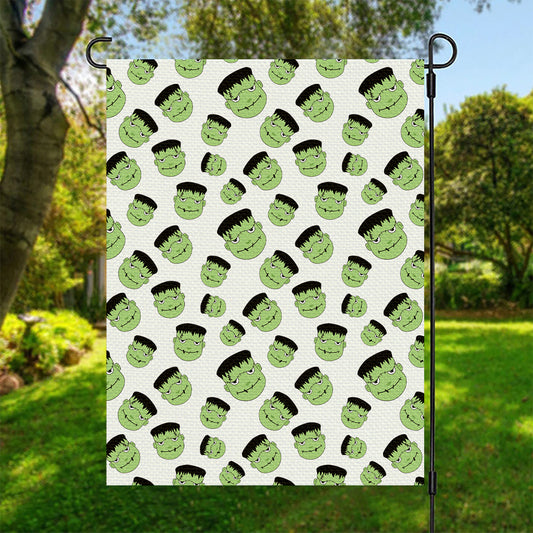 Halloween Frankenstein Pattern Print Garden Flag