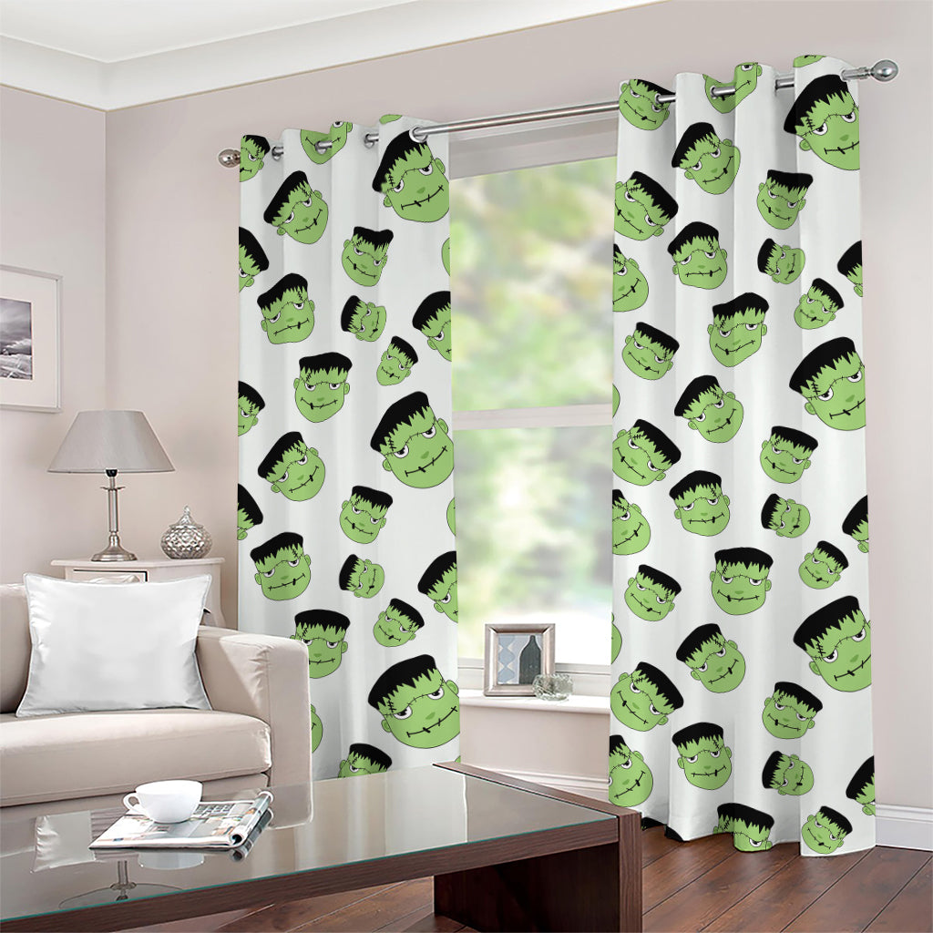 Halloween Frankenstein Pattern Print Grommet Curtains