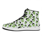 Halloween Frankenstein Pattern Print High Top Leather Sneakers