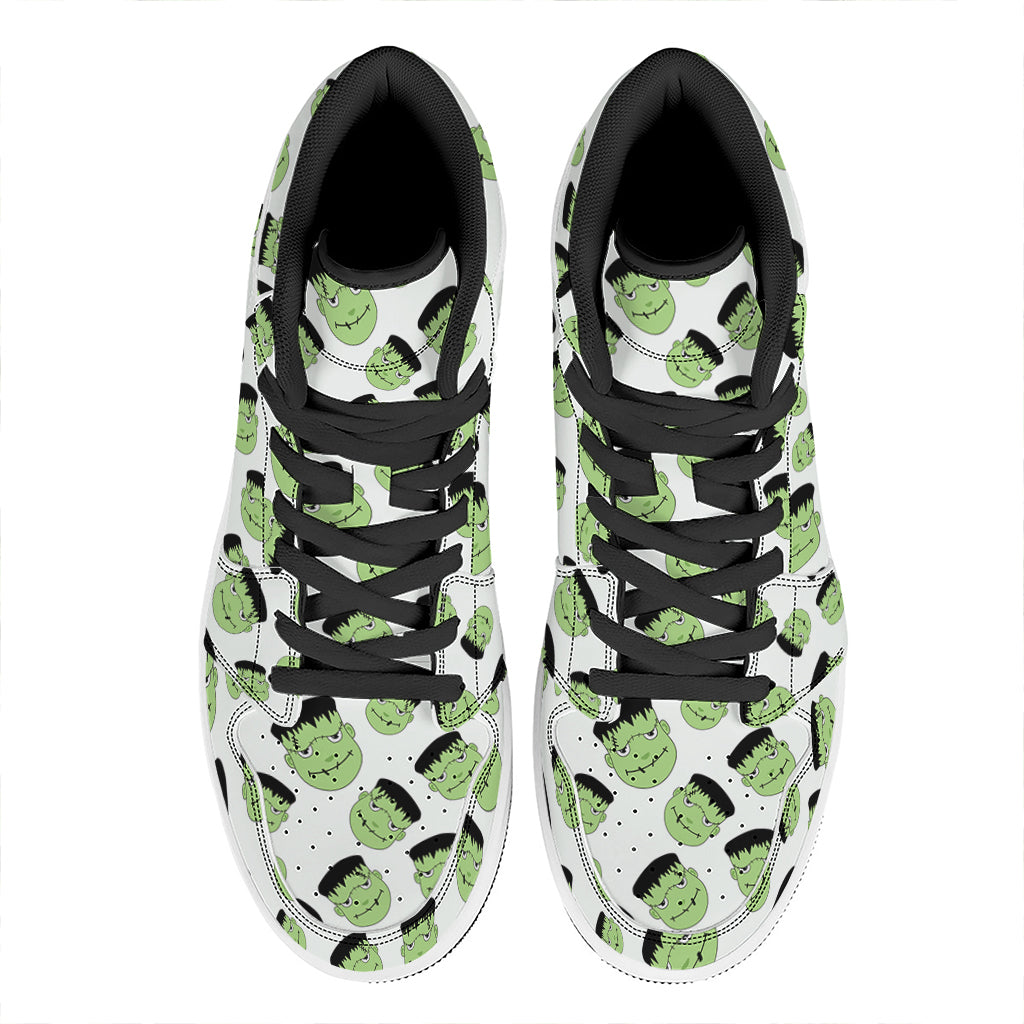 Halloween Frankenstein Pattern Print High Top Leather Sneakers