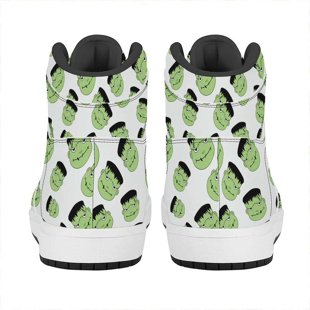 Halloween Frankenstein Pattern Print High Top Leather Sneakers