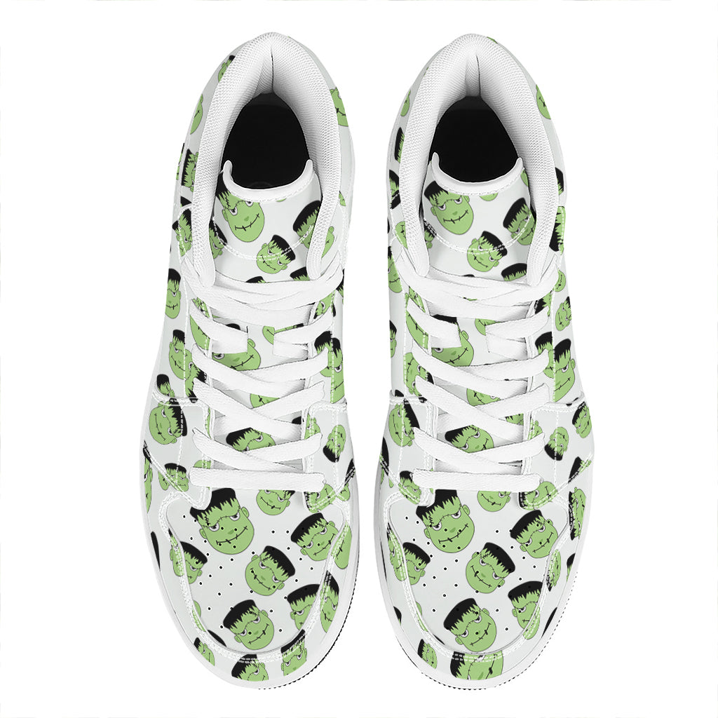 Halloween Frankenstein Pattern Print High Top Leather Sneakers