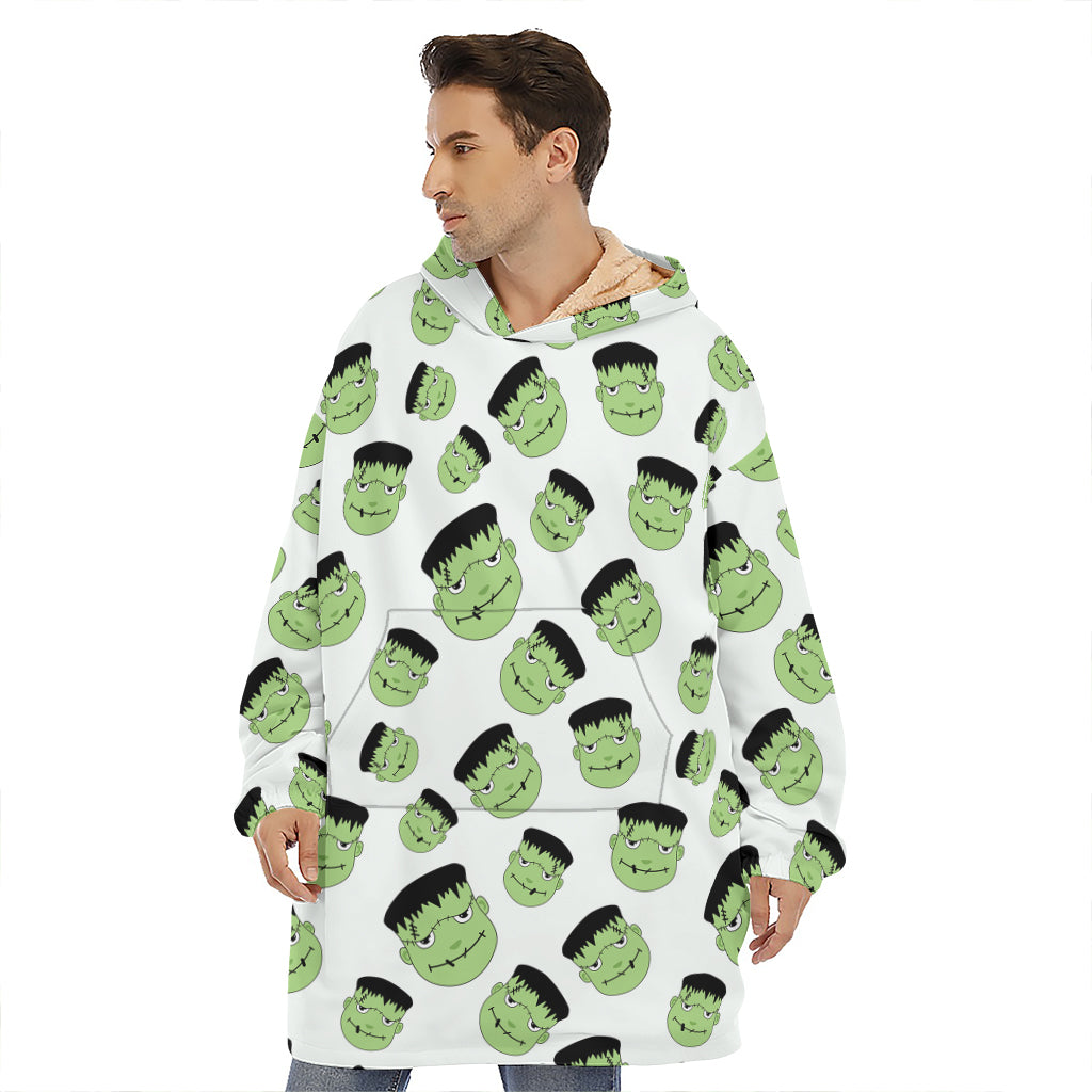 Halloween Frankenstein Pattern Print Hoodie Blanket