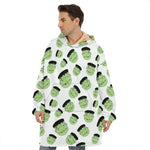 Halloween Frankenstein Pattern Print Hoodie Blanket