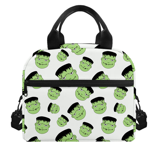 Halloween Frankenstein Pattern Print Insulated Lunch Bag